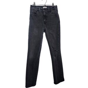 Good American Classic Ripped‎ High Waist Straight Leg Jeans Size 2 / 26 Womens